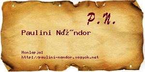 Paulini Nándor névjegykártya